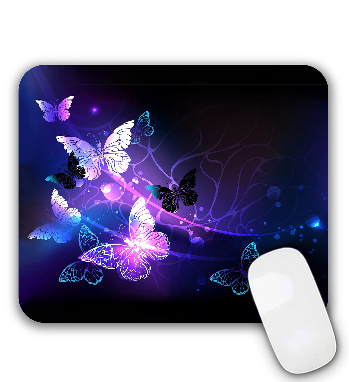 Mouse Pad Purple Butterflies Mouse Mat for Desk Laptop Computer