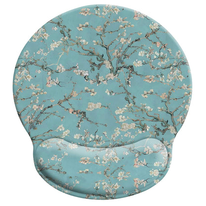 Pink Ergonomic Mouse Pad with Wrist Support, Mouse Pads for Desk with Memory Foam Wrist Rest Non-Slip PU Base for Office Decor Computer Laptop