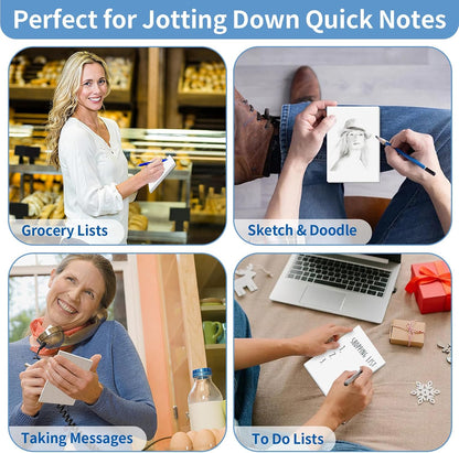 Hoiny 6 Pack Note Pads 4x6, Blank Server Notepad, Small Memo Scratch Paper