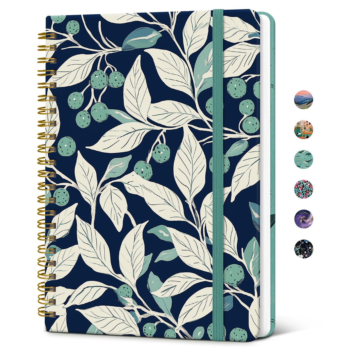 Taja Hardcover Journal for Women, Pretty Spiral Lined Notebook for Work, A5