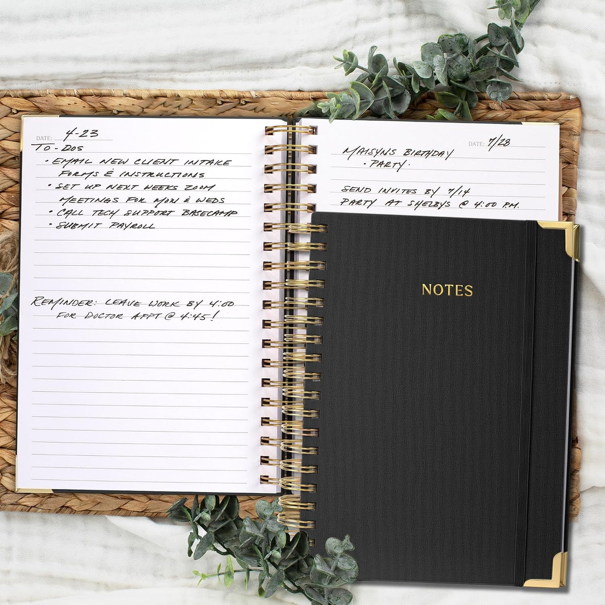 Aesthetic Thick Spiral Notebook Journal For Women in B5 - Linen Hardcover