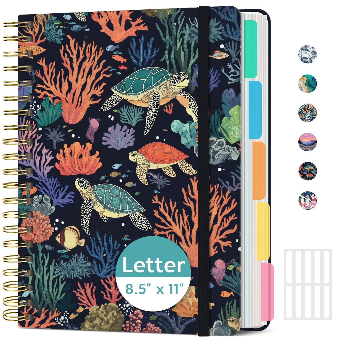 ZOTIA Large Spiral Notebooks for Work 5 Subject with Removable Dividers