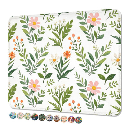 Mouse Pad, Cute Mouse Mat, 10" x 8", Colorful Flower Cat