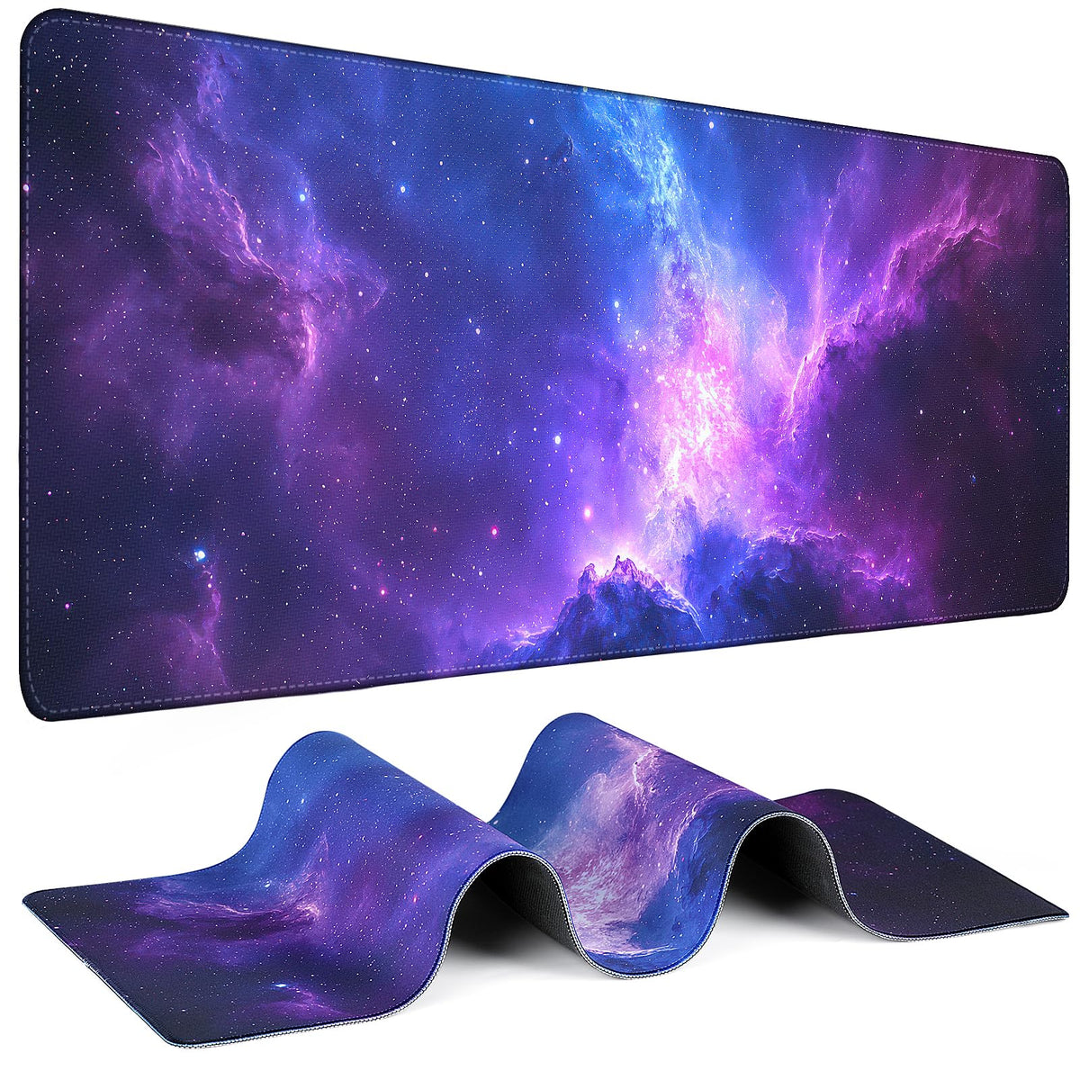 Mouse Pad Gaming - Desk Mat for Keyboard and Mouse - Kanagawa Large Mouse Pad for Desk, Japanese Sea Wave Mousepad (31.5 x 11.8inch) with Non-Slip Base, Desks Pad Mat for Game, Office and Home
