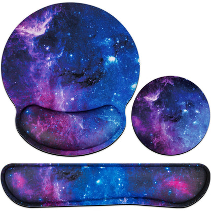 Mouse Pad with Wrist Rest Set, 3-in-1 Wrist Support Mouse Pad Set, Floral