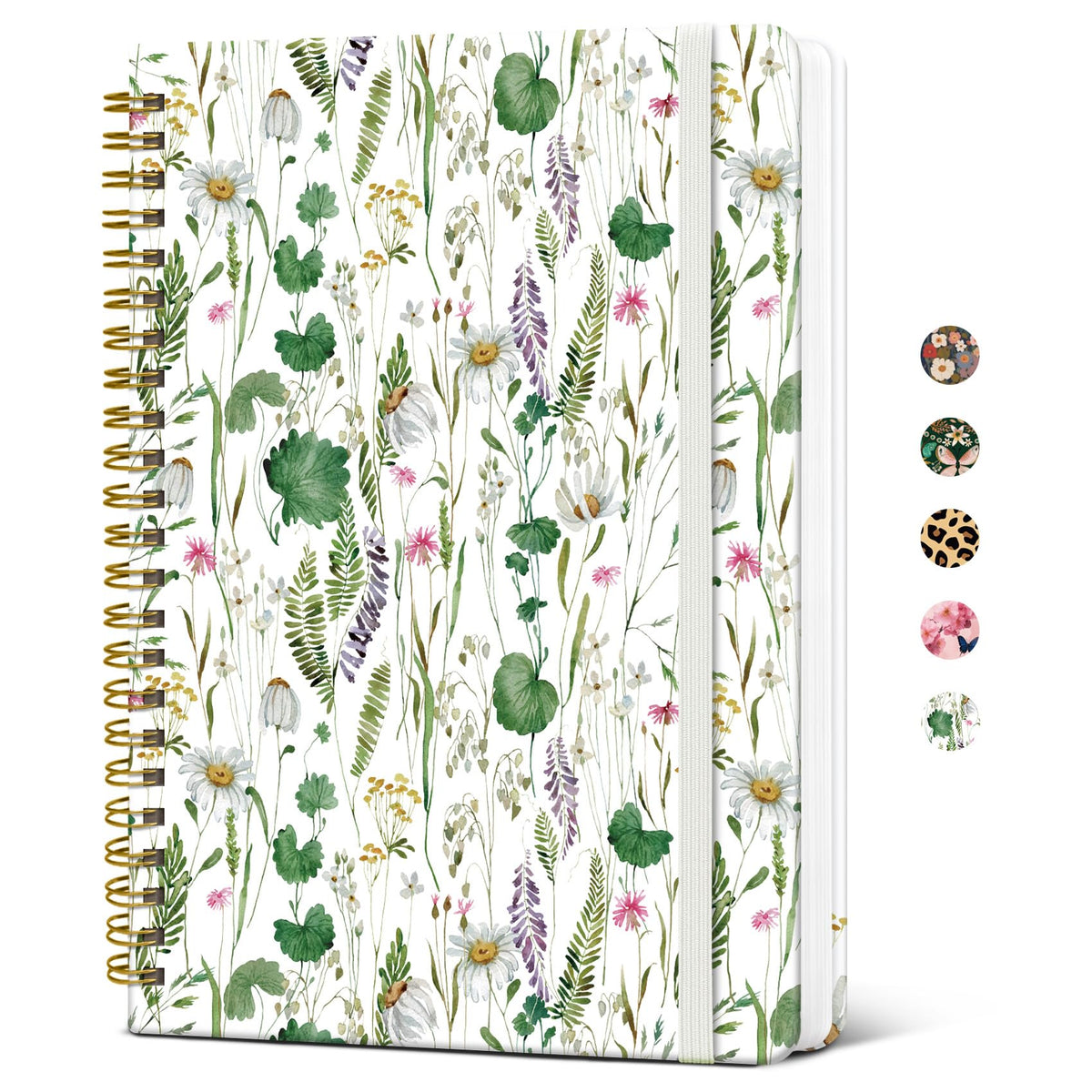 Taja Pretty Spiral Journal for Women, Lined Hardcover Notebook, 6" x 8"