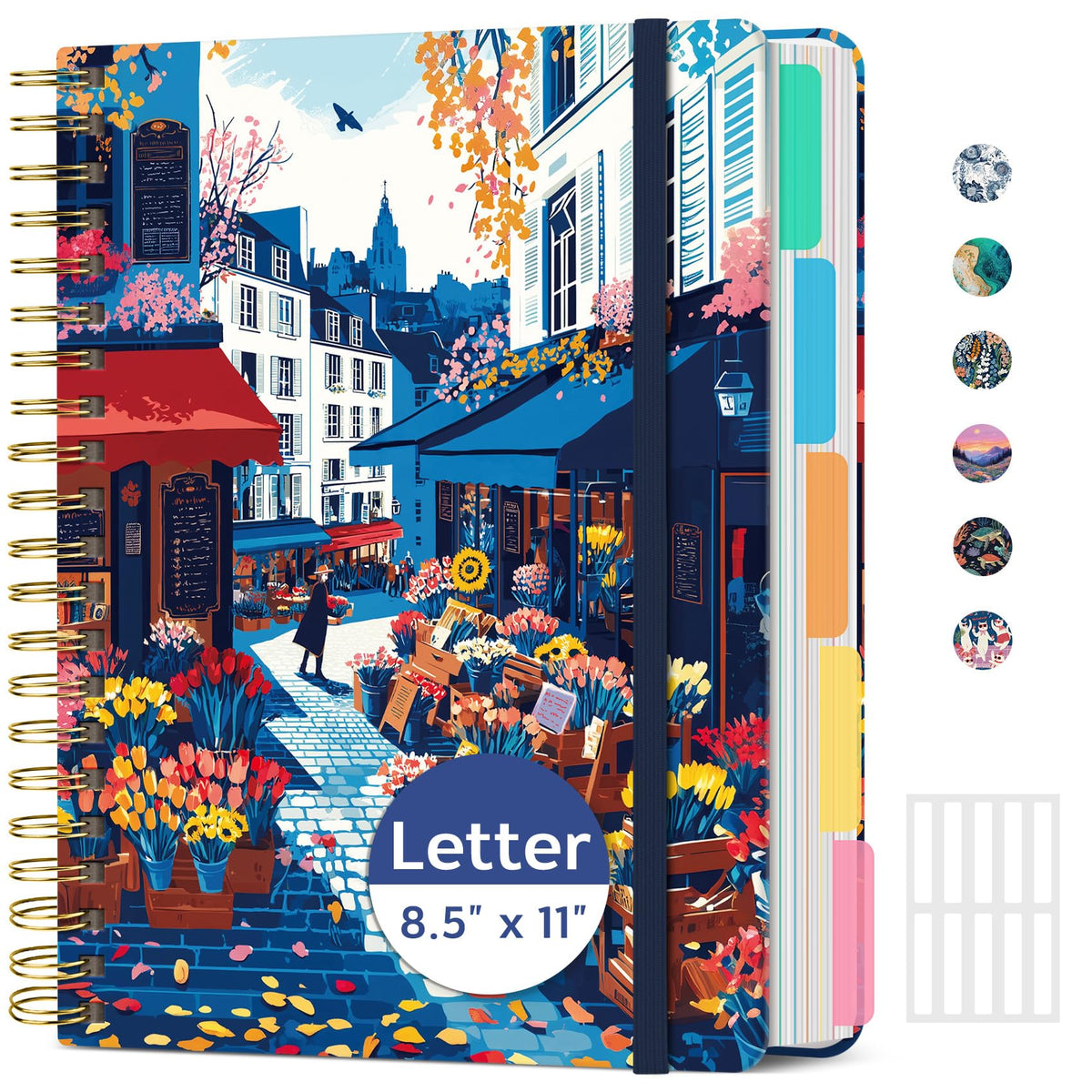 ZOTIA Large Spiral Notebooks for Work 5 Subject with Removable Dividers