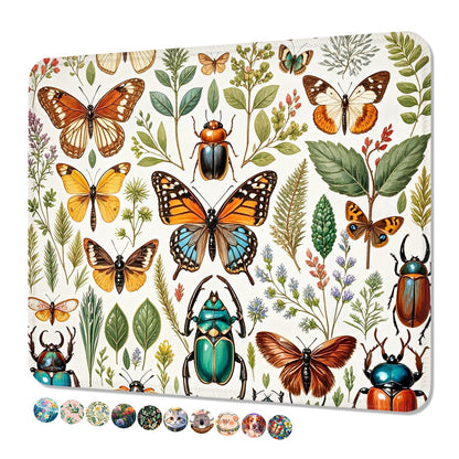 Mouse Pad, Cute Mouse Mat, 10" x 8", Colorful Flower Cat