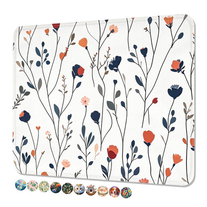 Mouse Pad, Cute Mouse Mat, 10" x 8", Colorful Flower Cat
