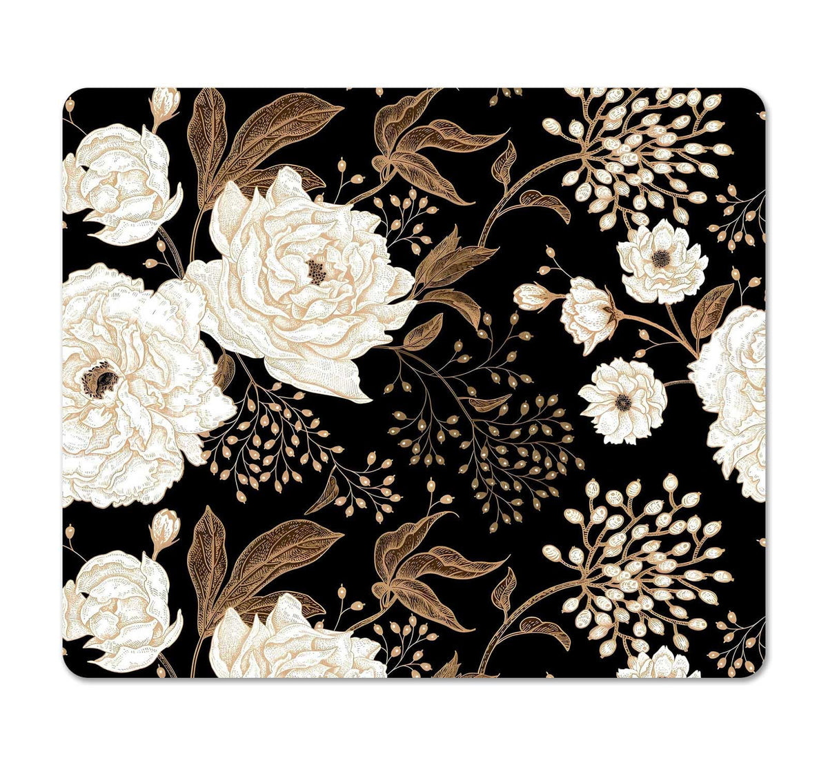 Square Cute Mouse Pad Daisy, Boho Floral Flower Mouse Pads for Desk, Non-Slip Rubber Beige Mousepad Washable Cloth, Minimal Computer Pad Decor Gifts, Coworker Gift for Girls Kids Women, 9.5x7.9 inch