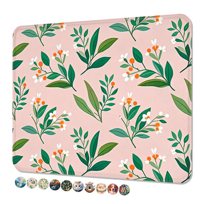 Mouse Pad, Cute Mouse Mat, 10" x 8", Colorful Flower Cat
