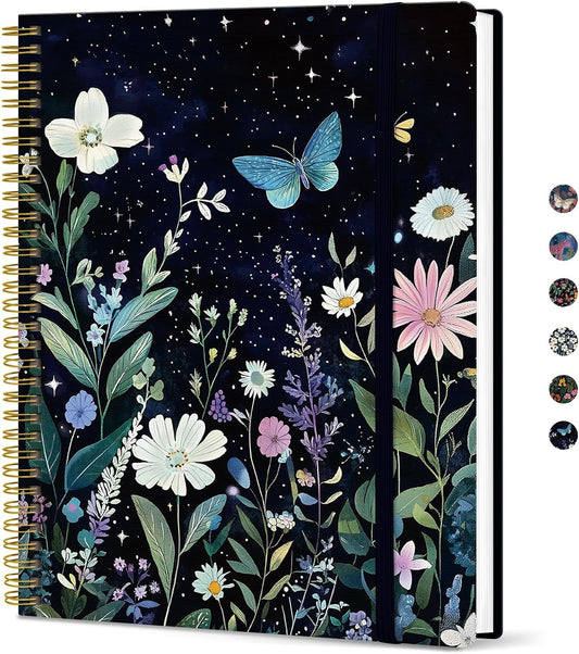 Taja Large Spiral Lined Journal for Women and Men, Notebook for Work