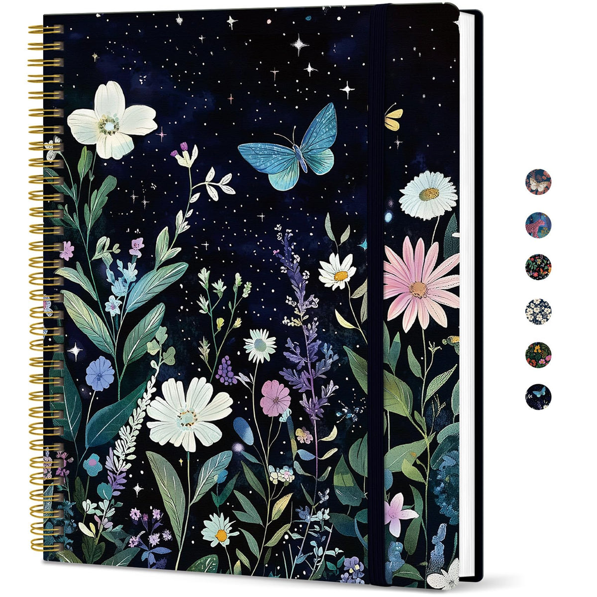 Taja Large Spiral Lined Journal for Women and Men, Notebook for Work
