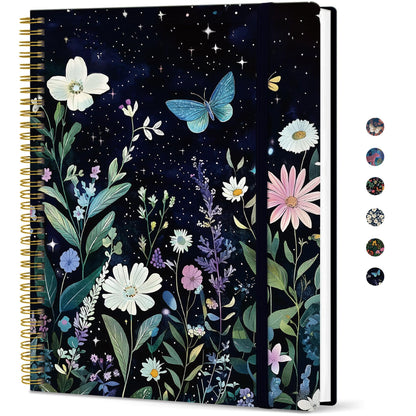 Taja Large Spiral Lined Journal for Women and Men, Notebook for Work