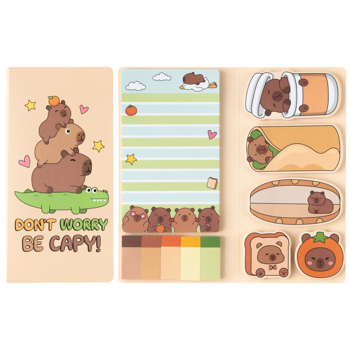 B1ykin Sticky Notes Set - 550 Sheets Memo Writing Pad Cat Floral Design