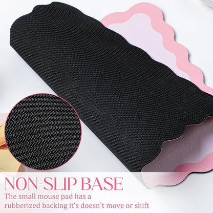 Kingdder Cute Scalloped Mouse Pad Non-Slip Mousepad 9.8x7.9in,Pink