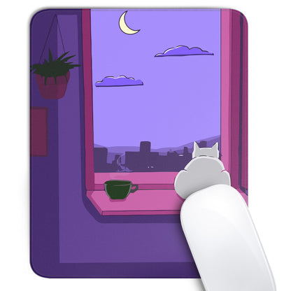 Cute Black Cat Mouse Pad,Kawaii Anime Cat Mouse Pads for Wireless Mouse Desk Accessories,10"X8" Travel Mousepad with Non-Slip Rubber Base, Stitched Edge Mouse Pads for Desk,Computers,Laptop,Office