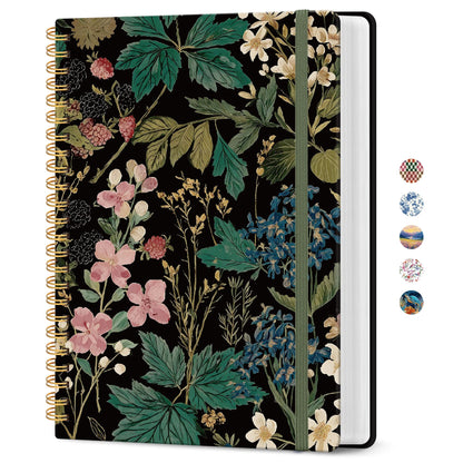 Taja Spiral Notebook for Work Thick Hardcover Lined Journal for Note Taking
