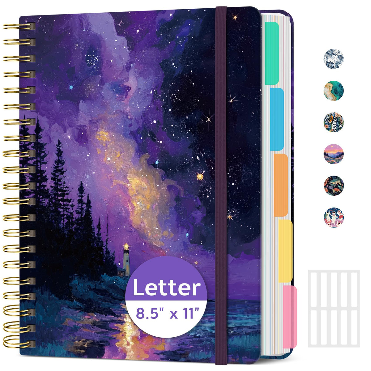 ZOTIA Large Spiral Notebooks for Work 5 Subject with Removable Dividers