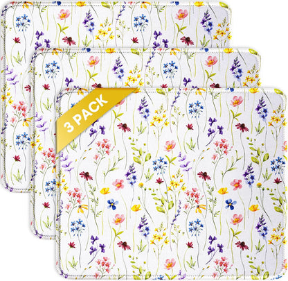 JIKIOU 3 Pack Mouse Pad with Stitched Edge, Perfect Size 10.2x8.3in Black