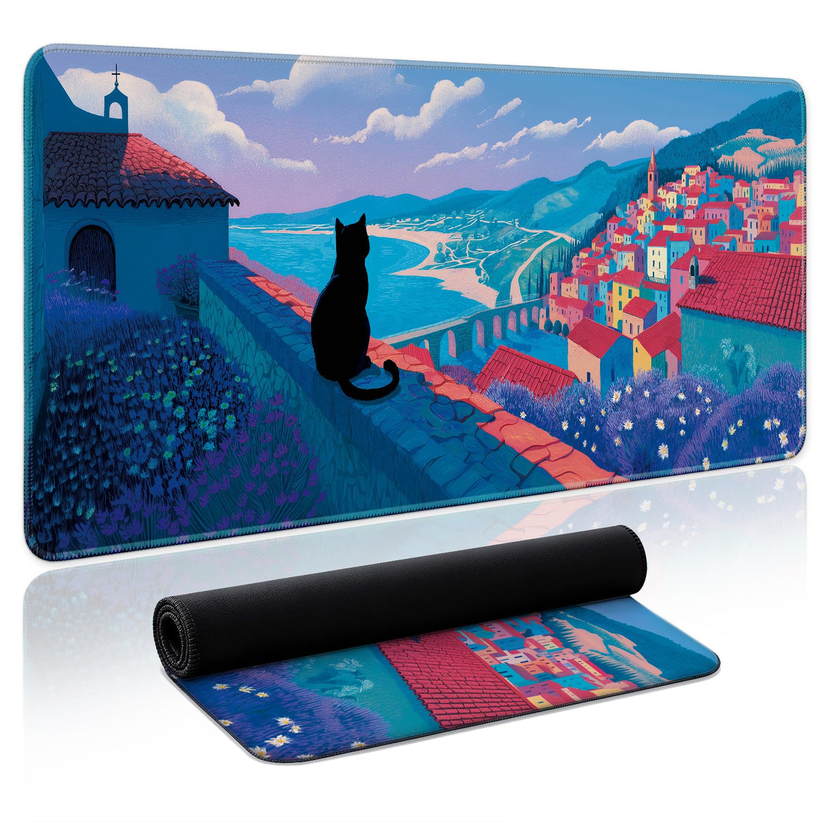 Aesthetic Desk Mat, Cute Enchanted Garden Desk Pad Protector for Work & Decor, 31.5" x 11.8", Pretty Non-Slip Extended Mouse Pad for Office or Home
