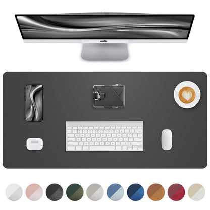 AFIING Desk Pad Protector 23.6" x 13.7" - Non-Slip Waterproof PU Leather Desk Mat for Mouse, Keyboard, Laptop, Office and Home Workspace (Beige)