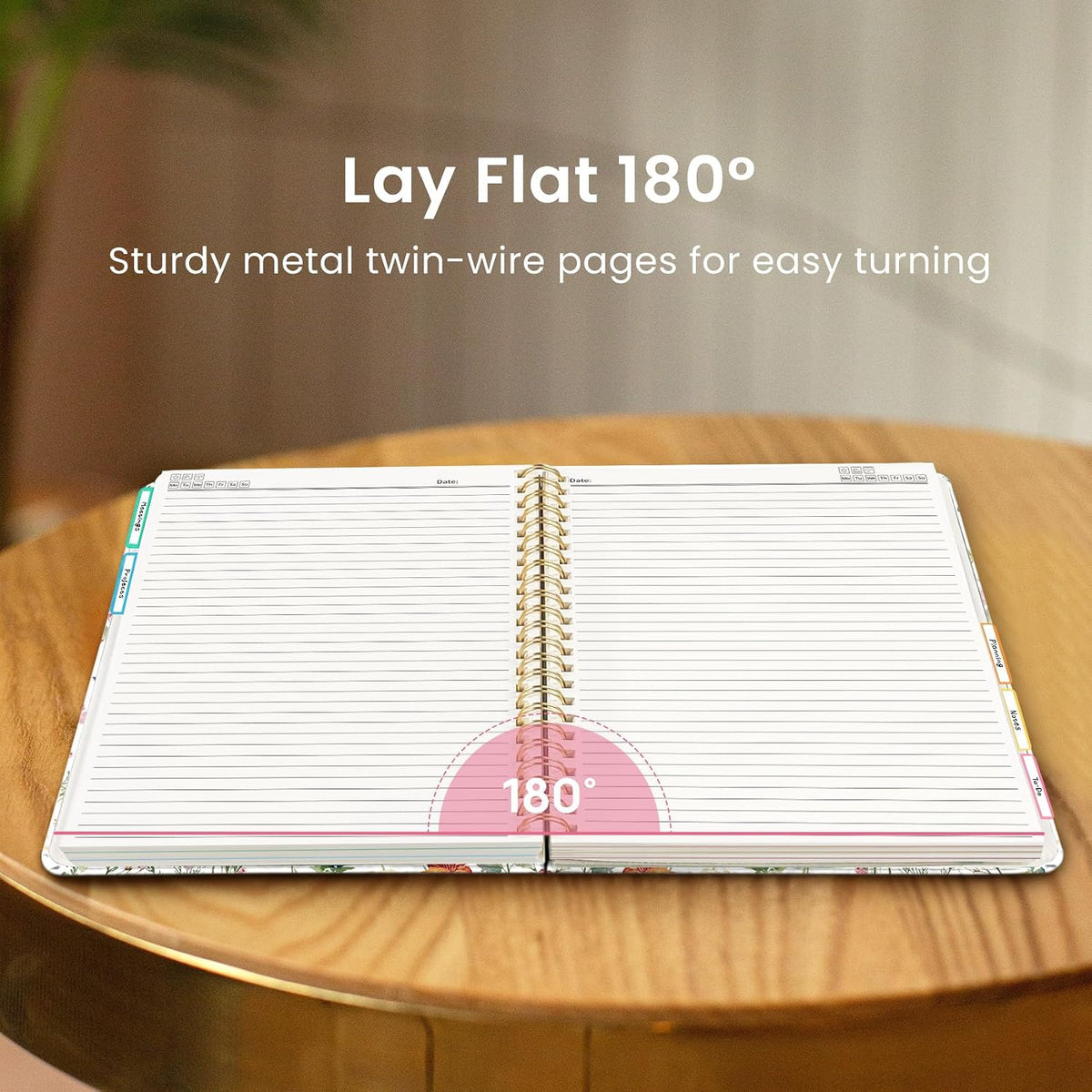 Taja Large Spiral Notebooks for Work 5 Subject with Removable Dividers