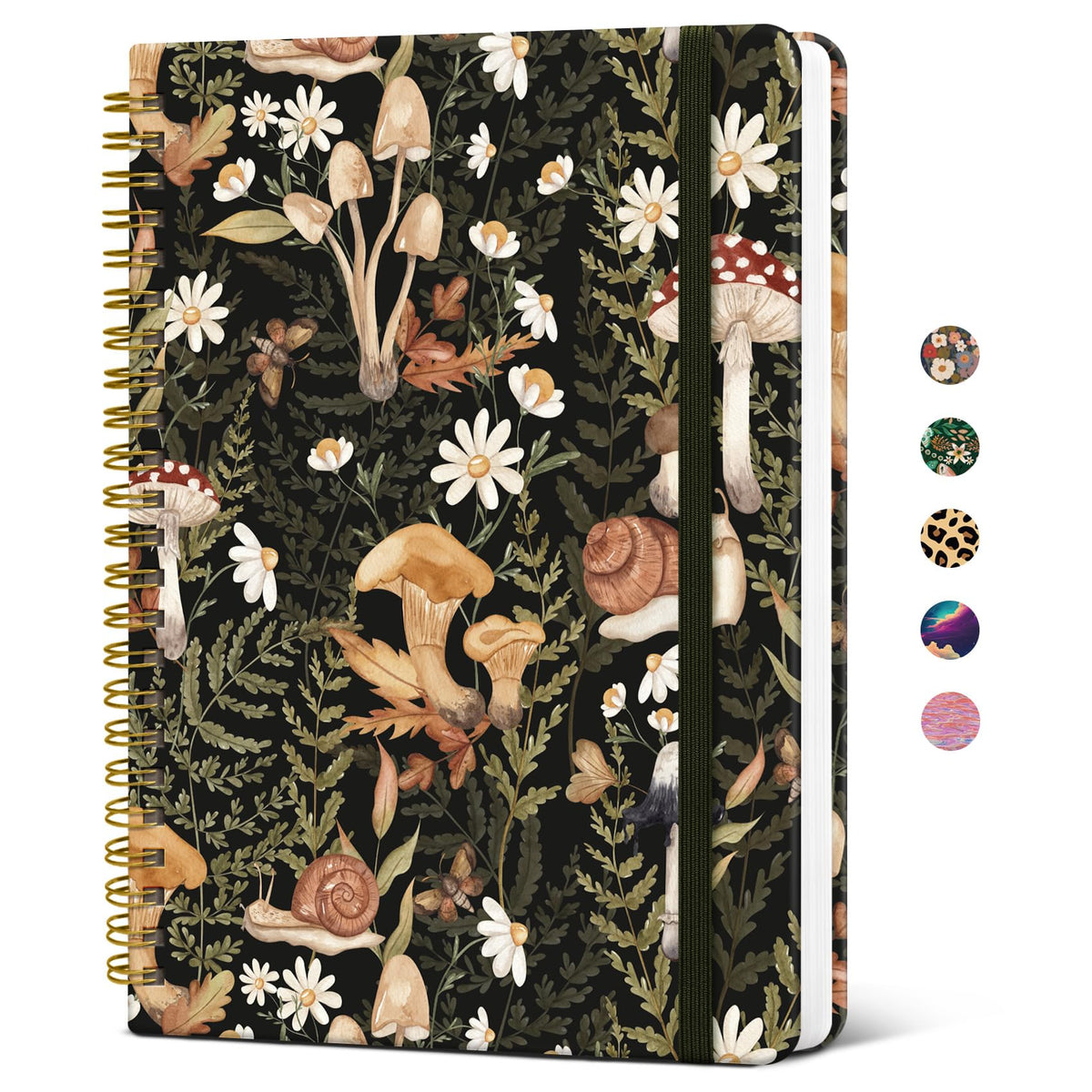 Taja Spiral Lined Journal for Women, Pretty Hardcover Journal Notebook, A5