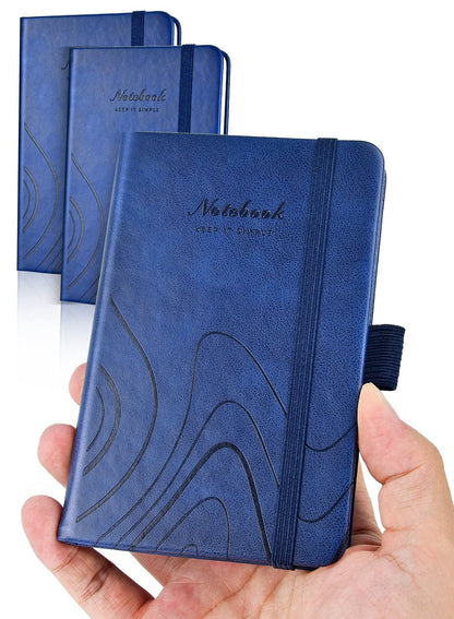 AISBUGUR Pocket Notebook, Small Notebook, 2-Pack Total 320 Pages,3.7" x 5.7" Pocket Notebook (2 Pack, Black1)