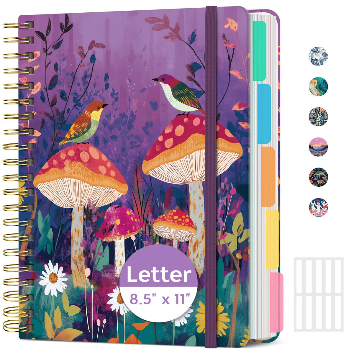ZOTIA Large Spiral Notebooks for Work 5 Subject with Removable Dividers