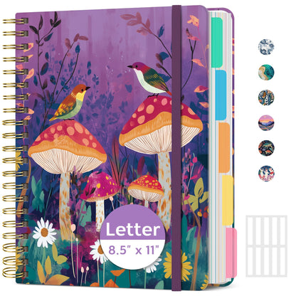ZOTIA Large Spiral Notebooks for Work 5 Subject with Removable Dividers