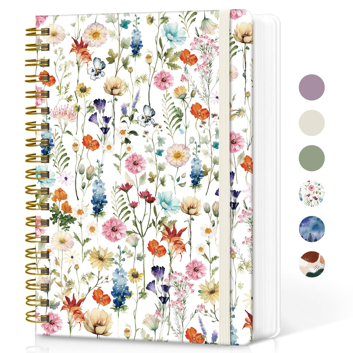 Taja Spiral Notebook for Work Thick Hardcover Lined Journal for Note Taking