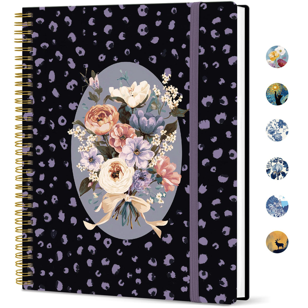 Taja Large Spiral Lined Journal for Women and Men, Notebook for Work
