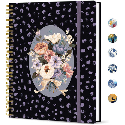 Taja Large Spiral Lined Journal for Women and Men, Notebook for Work