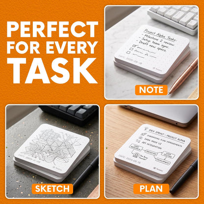 Notsu Dot Grid Sticky Notes Dotted Memo Pads with Date 8pk 3" x 3"