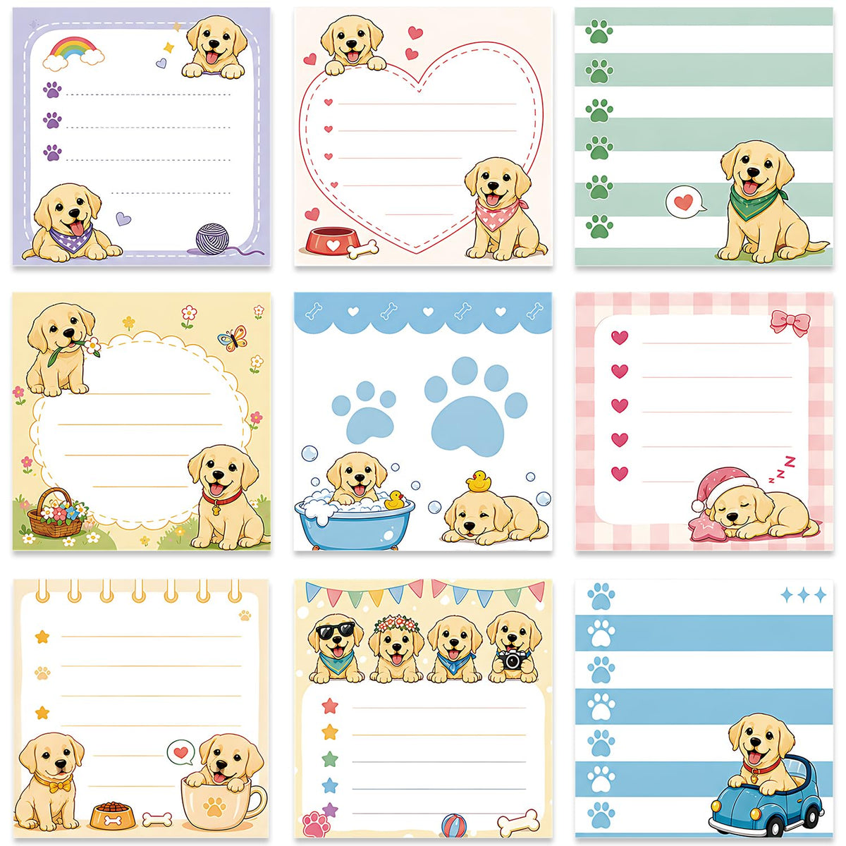 Gothic Sticky Notes 3x3 Dark Style Stationery 9-Pack
