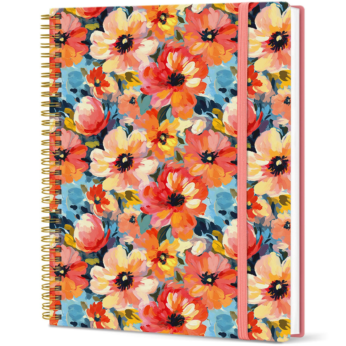 Taja Large Spiral Lined Journal for Women and Men, Notebook for Work