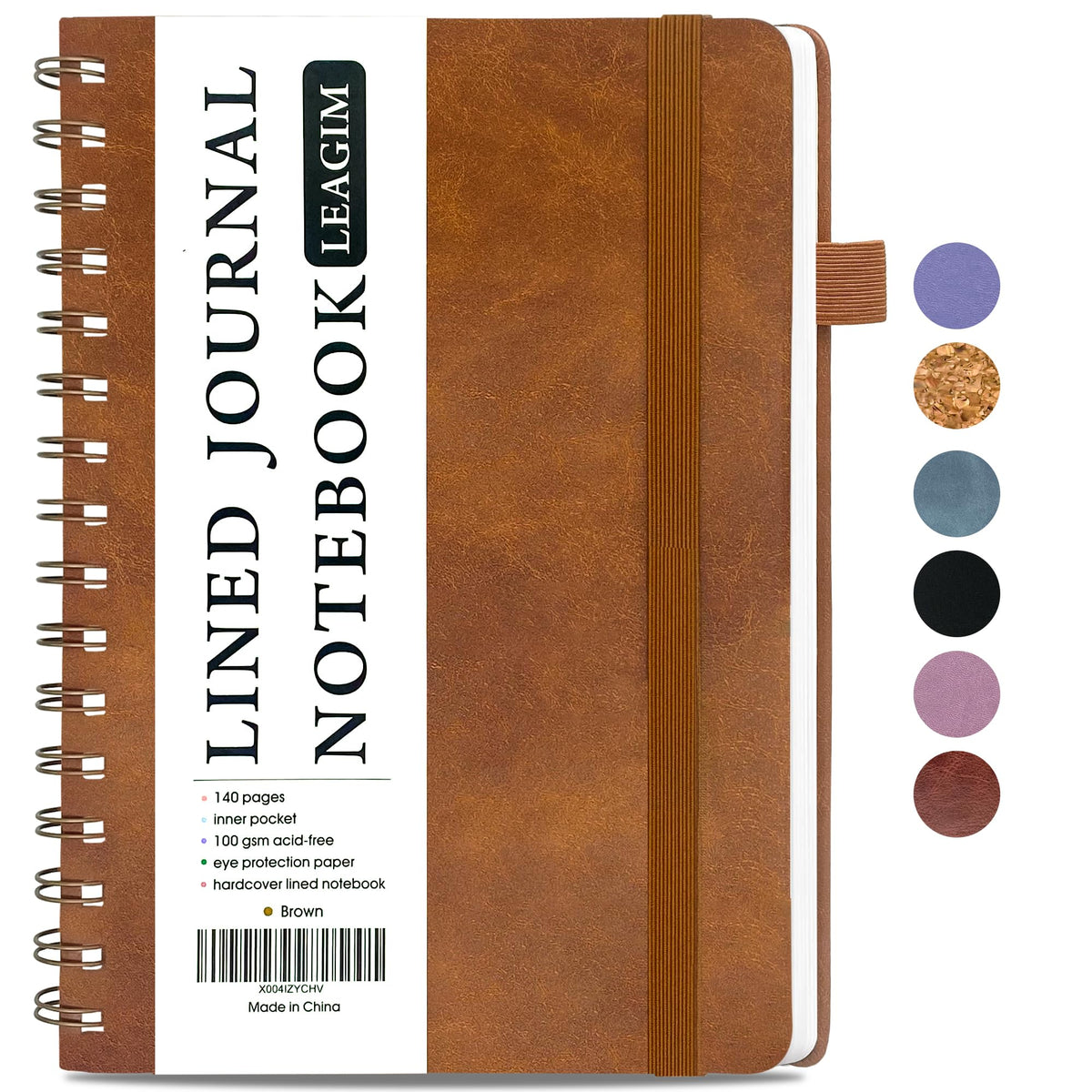 LEAGIM Lined Spiral Journal Notebook for Women & Men, College Ruled Hardcover Notebook for Work & Note Taking, Journals for Writing, 100 GSM, Business, School, 140 Pages, A5(5.8"x8.5") - Pink