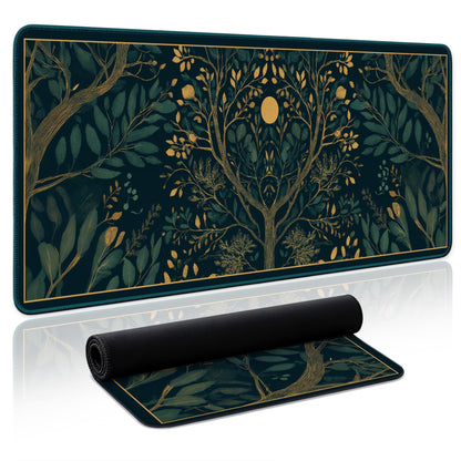 Aesthetic Desk Mat, Cute Enchanted Garden Desk Pad Protector for Work & Decor, 31.5" x 11.8", Pretty Non-Slip Extended Mouse Pad for Office or Home