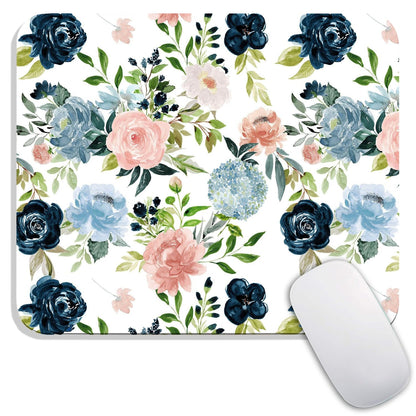 Square Mouse Pad Beautiful Flowers Plants, Personalized Premium-Textured Custom Mouse Mat Design, Washable Mousepad Cloth, Non-Slip Rubber Base Computer Mouse Pads for Wireless Mouse
