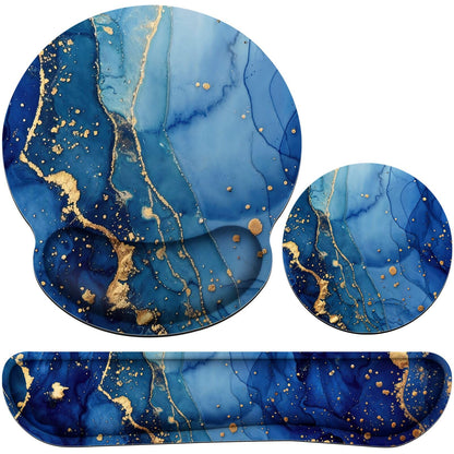 Mouse Pad with Wrist Rest Set, 3-in-1 Wrist Support Mouse Pad Set, Floral