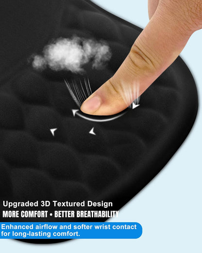 Ergonomic Mouse Pad with Sloped Memory Foam Wrist Rest (Black)