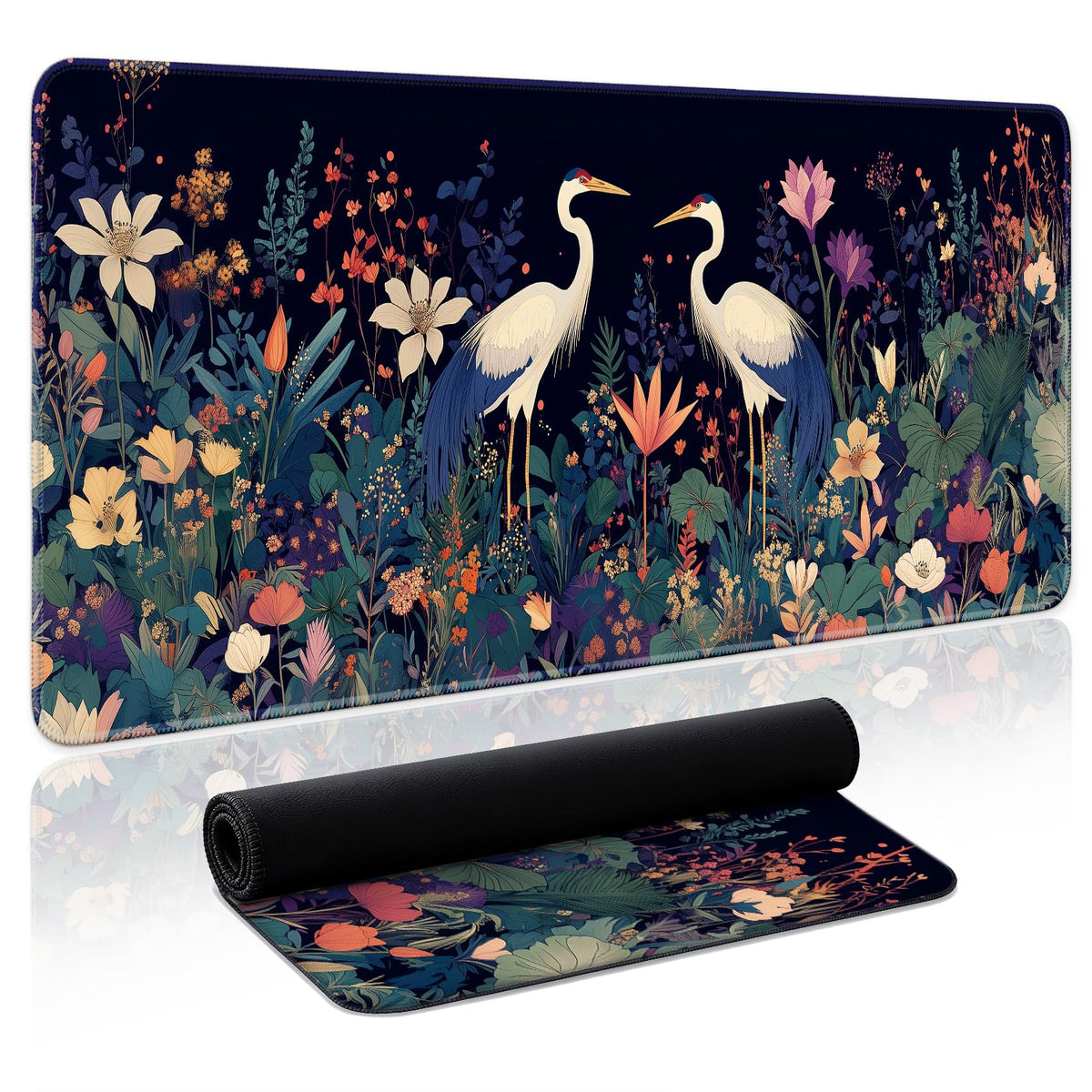 Aesthetic Desk Mat, Cute Enchanted Garden Desk Pad Protector for Work & Decor, 31.5" x 11.8", Pretty Non-Slip Extended Mouse Pad for Office or Home