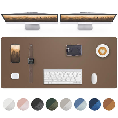 AFIING Desk Pad Protector 23.6" x 13.7" - Non-Slip Waterproof PU Leather Desk Mat for Mouse, Keyboard, Laptop, Office and Home Workspace (Beige)