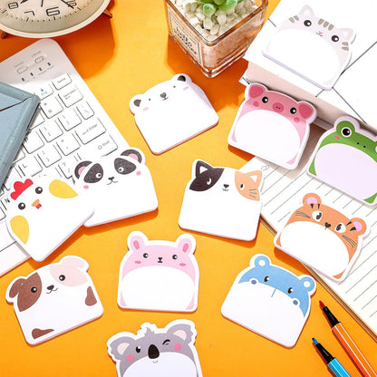 Yinder 24 Pads Animal Sticky Notes, Cute Cartoon Memo Self Adhesive
