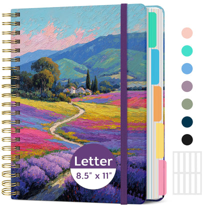 Taja Large Spiral Notebooks for Work 5 Subject with Removable Dividers