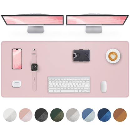 AFIING Desk Pad Protector 23.6" x 13.7" - Non-Slip Waterproof PU Leather Desk Mat for Mouse, Keyboard, Laptop, Office and Home Workspace (Beige)