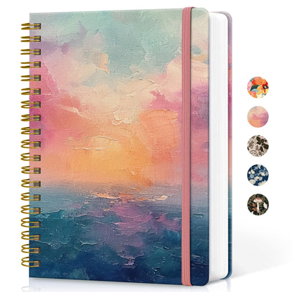 Taja Spiral Notebook for Work Thick Hardcover Lined Journal for Note Taking