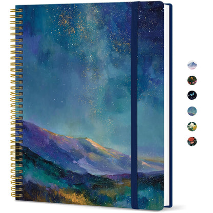 Taja Large Spiral Lined Journal for Women and Men, Notebook for Work