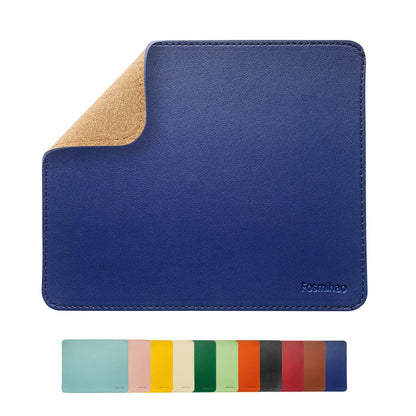 Leather Mouse Pad - Wooden Double-Side Mousepad with Stitched Edge, Waterproof Ultra Thin Mouse Pad for Computers, Laptop, Office & Home, 10.2 x 8.3 Inch, 1 Pack (Orange)